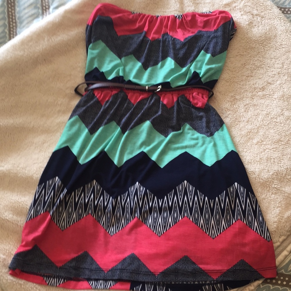 Three Purple Hearts Strapless Dress
